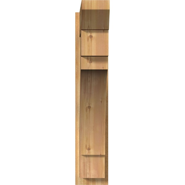 Merced Slat Rough Sawn Outlooker, Western Red Cedar, 8W X 34D X 42H